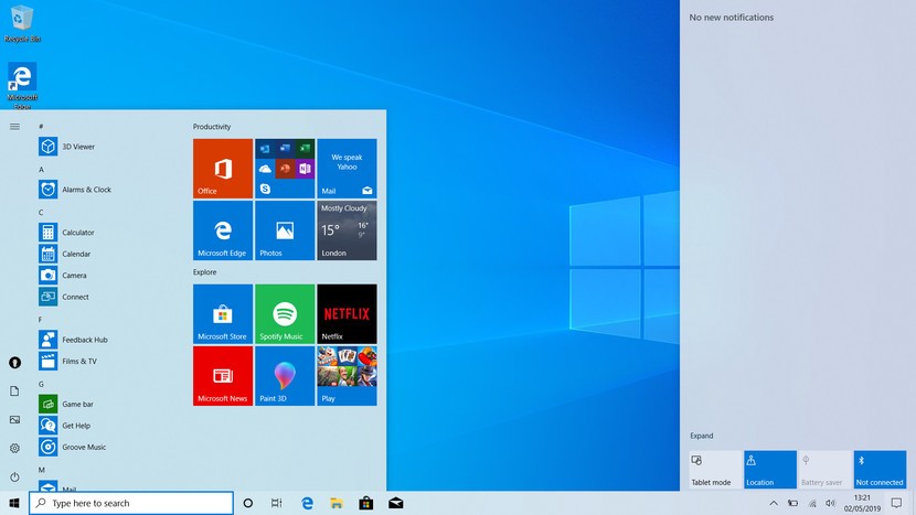 Windows 10 Pro Masaüstü Görüntüsü